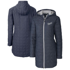 Kansas City Royals Cutter & Buck Women's Rainier Primaloft Eco Insulated Hooded Full-Zip Long Coat Anthracite
