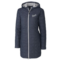 Kansas City Royals Cutter & Buck Women's Rainier Primaloft Eco Insulated Hooded Full-Zip Long Coat Anthracite