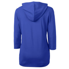 Seattle Mariners Cutter & Buck Women's DryTec Virtue Eco Pique Recycled 3/4-Sleeve Half-Zip Pullover Hoodie Blue