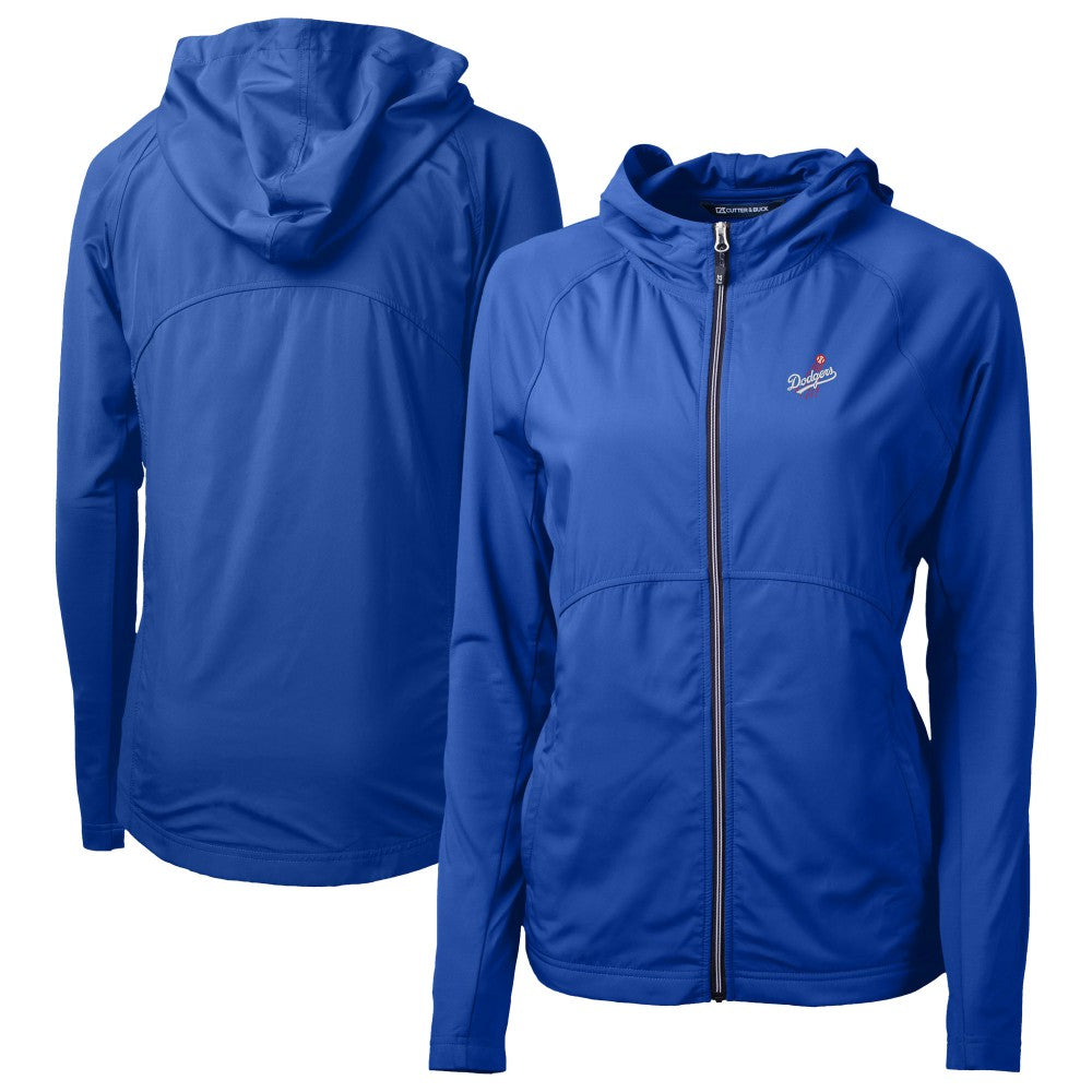 Los Angeles Dodgers Cutter & Buck Women's Adapt Eco Knit Hybrid Recycled Full-Zip Hoodie Royal