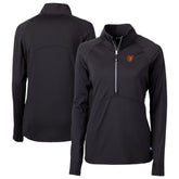 Baltimore Orioles Cutter & Buck Women's DryTec Adapt Eco Knit Stretch Recycled Raglan Half-Zip Top Black