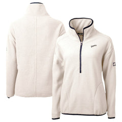 San Diego Padres Cutter & Buck Women's Cooperstown Collection Cascade Eco Sherpa Fleece Half-Zip Pullover Jacket Cream