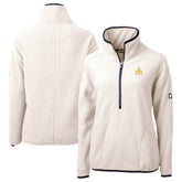 Seattle Mariners Cutter & Buck Women's Cascade Eco Sherpa Fleece Half-Zip Pullover Jacket Cream