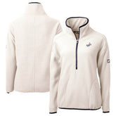 Los Angeles Dodgers Cutter & Buck Women's Cascade Eco Sherpa Fleece Half-Zip Pullover Jacket Cream