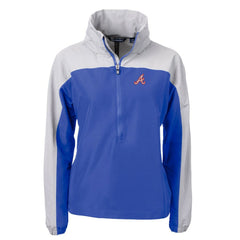 Atlanta Braves Cutter & Buck Women's Charter Eco Recycled Half-Zip Anorak Jacket Royal
