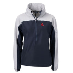 Boston Red Sox Cutter & Buck Women's Charter Eco Recycled Half-Zip Anorak Jacket Navy