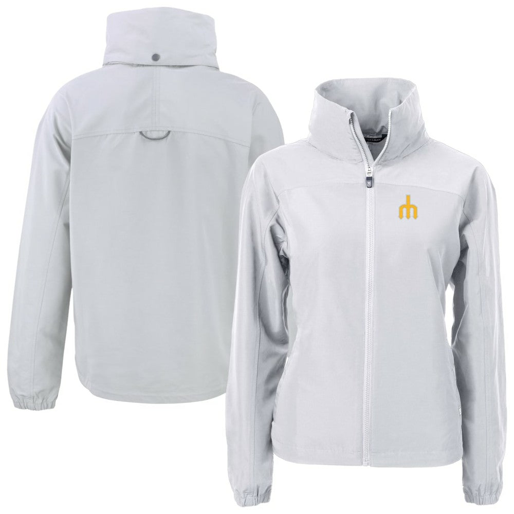 Seattle Mariners Cutter & Buck Women's Charter Eco Recycled Full-Zip Jacket Gray