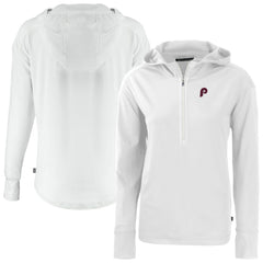 Philadelphia Phillies Cutter & Buck Women's Daybreak Eco Recycled Half-Zip Hoodie White