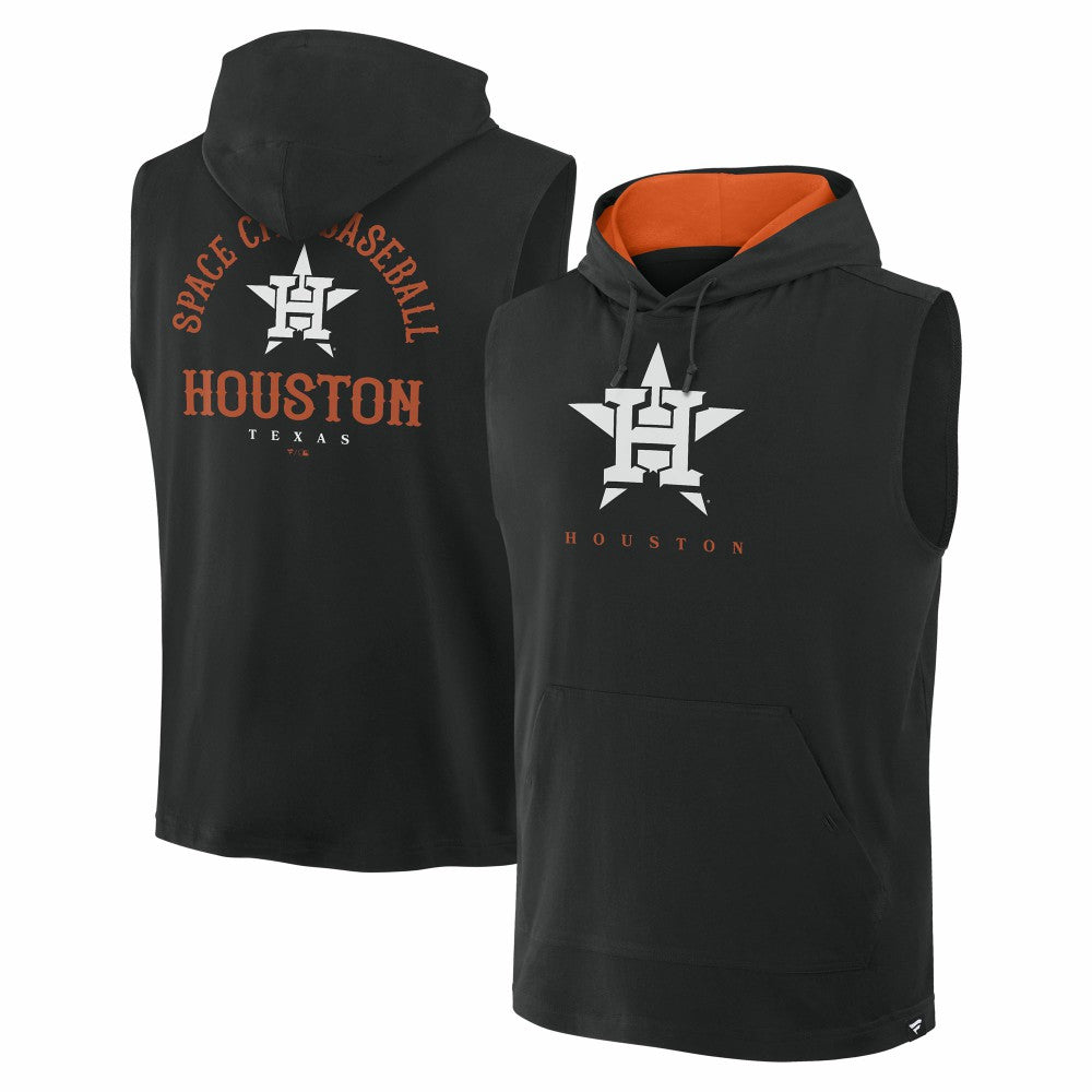 Houston Astros Fire Speed Sleeveless Pullover Hoodie Black