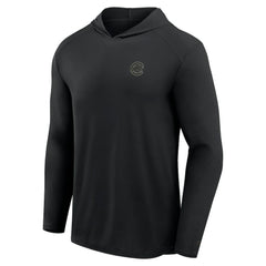 Chicago Cubs Front Office Power Mono Long Sleeve Hoodie T-Shirt Black