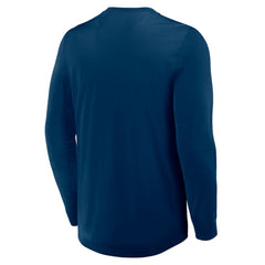 Seattle Kraken Fanatics Adrenaline Push Long Sleeve Henley Shirt Deep Sea Blue