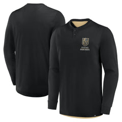 Vegas Golden Knights Fanatics Adrenaline Push Long Sleeve Henley Shirt Black