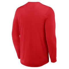 Washington Capitals Fanatics Adrenaline Push Long Sleeve Henley Shirt Red