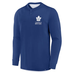 Toronto Maple Leafs Fanatics Adrenaline Push Long Sleeve Henley Shirt Blue