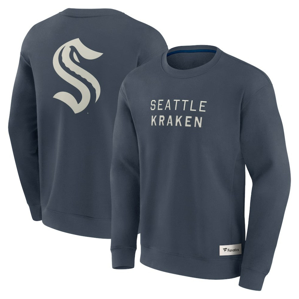 Seattle Kraken Fanatics Elements Future Ground Lettering Pullover Sweatshirt Blue