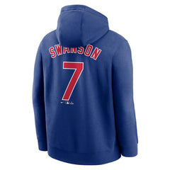 Dansby Swanson Chicago Cubs Player Name & Number Club Pullover Hoodie Royal | Nike