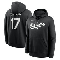 Shohei Ohtani Los Angeles Dodgers Player Name & Number Club Fleece Pullover Hoodie Black | Nike