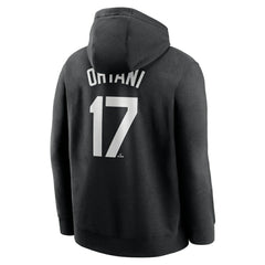 Shohei Ohtani Los Angeles Dodgers Player Name & Number Club Fleece Pullover Hoodie Black | Nike