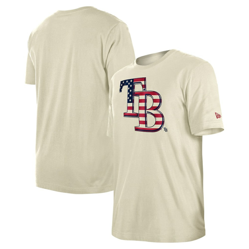 Tampa Bay Rays Americana Flag Fill T-Shirt Cream | New Era