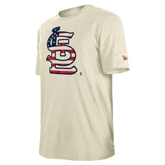 St. Louis Cardinals Americana Flag Fill T-Shirt Cream | New Era