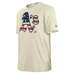 Athletics Americana Flag Fill T-Shirt Cream | New Era