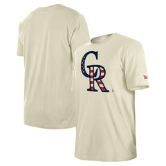Colorado Rockies Americana Flag Fill T-Shirt Cream | New Era