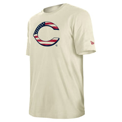 Cincinnati Reds Americana Flag Fill T-Shirt Cream | New Era