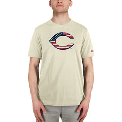 Cincinnati Reds Americana Flag Fill T-Shirt Cream | New Era