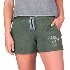 Detroit Tigers Concepts Sport Women's Mainstream French Terry Tri-Blend Shorts Green