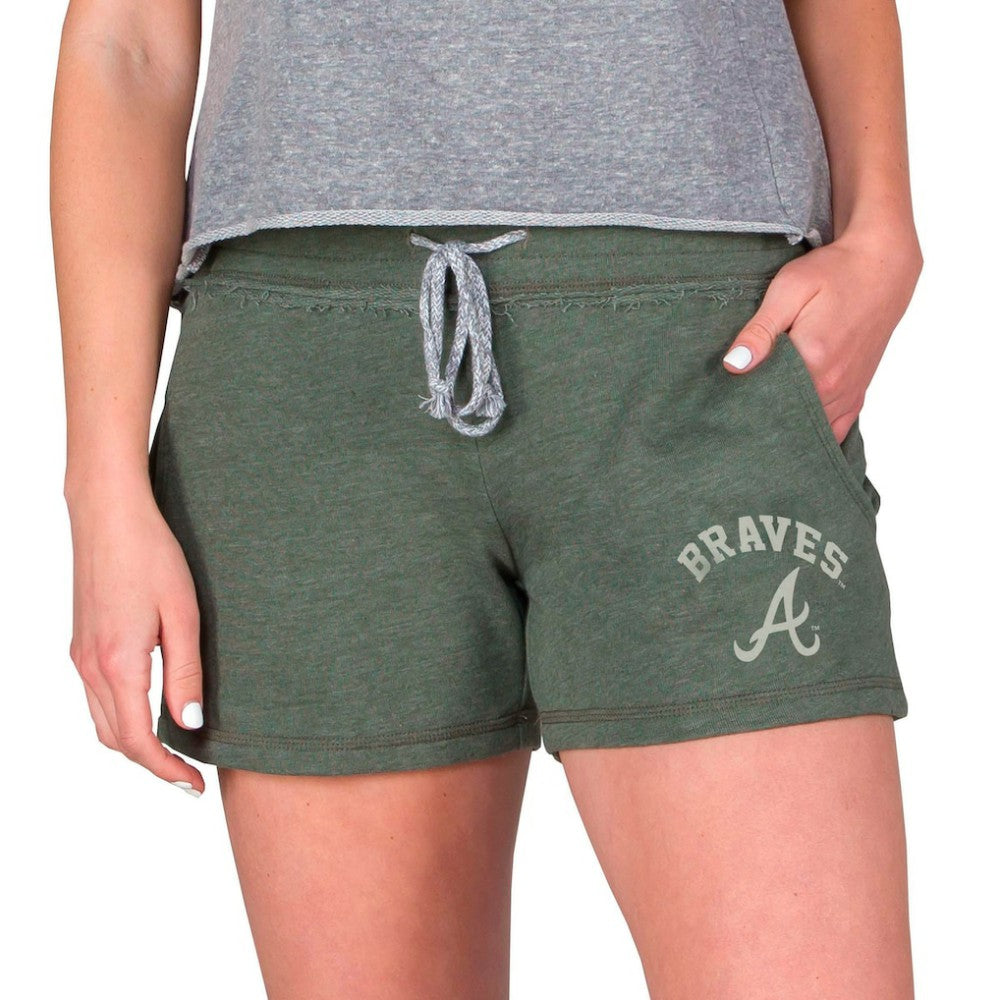Atlanta Braves Concepts Sport Women's Mainstream French Terry Tri-Blend Shorts Green