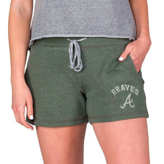 Atlanta Braves Concepts Sport Women's Mainstream French Terry Tri-Blend Shorts Green