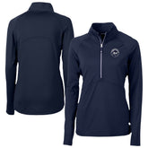 New York Mets Cutter & Buck Women's Adapt Eco Knit Stretch Recycled Half-Zip DryTec Top Navy
