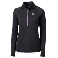 New York Yankees Cutter & Buck Women's Adapt Eco Knit Stretch Recycled Half-Zip DryTec Top Black