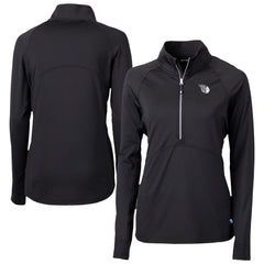 Cleveland Guardians Cutter & Buck Women's Adapt Eco Knit Stretch Recycled Half-Zip DryTec Top Black