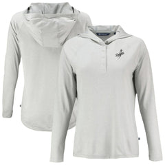 Los Angeles Dodgers Cutter & Buck Women's Coastline Epic Comfort Eco Recycled Raglan Long Sleeve Hoodie T-Shirt Gray
