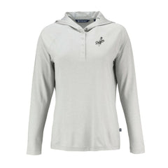 Los Angeles Dodgers Cutter & Buck Women's Coastline Epic Comfort Eco Recycled Raglan Long Sleeve Hoodie T-Shirt Gray
