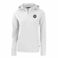 New York Mets Cutter & Buck Women's Daybreak Eco Recycled Half-Zip Hoodie White