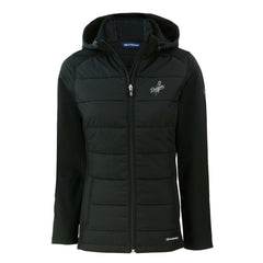 Los Angeles Dodgers Cutter & Buck Women's Evoke Hybrid Eco Softshell Recycled Full-Zip Hooded Jacket Black