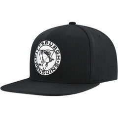 Pittsburgh Penguins Mitchell & Ness Team Snapback Hat Black