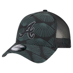 Atlanta Braves 9FORTY A-Frame Trucker Adjustable Hat Black | New Era