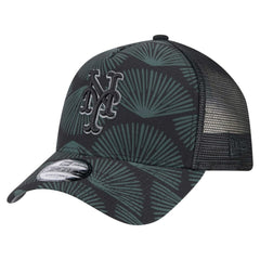 New York Mets 9FORTY A-Frame Trucker Adjustable Hat Black | New Era