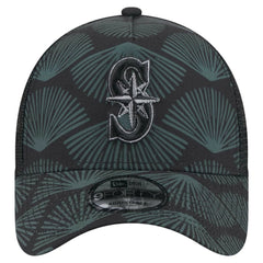 Seattle Mariners 9FORTY A-Frame Trucker Adjustable Hat Black | New Era