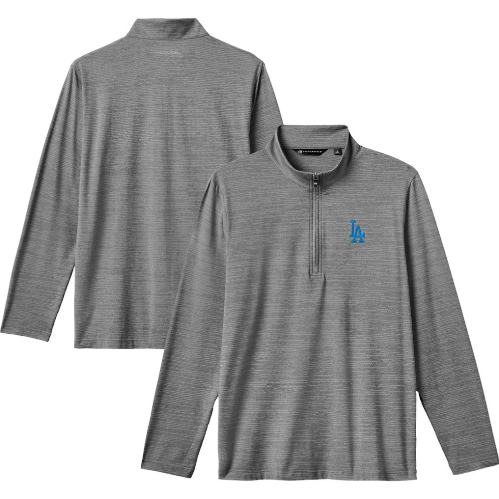 Los Angeles Dodgers TravisMathew The Heater Quarter-Zip Pullover Top Gray
