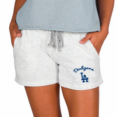 Los Angeles Dodgers Concepts Sport Women's Mainstream French Terry Tri-Blend Shorts Ash