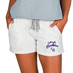 Colorado Rockies Concepts Sport Women's Mainstream French Terry Tri-Blend Shorts Ash