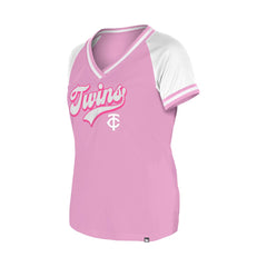 Minnesota Twins Women's Gameday V-Neck T-Shirt Light Pink | New Era