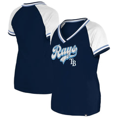 Tampa Bay Rays Women's Gameday Raglan V-Neck T-Shirt Navy | New Era