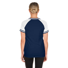 Chicago Cubs Women's Gameday Raglan V-Neck T-Shirt Navy | New Era