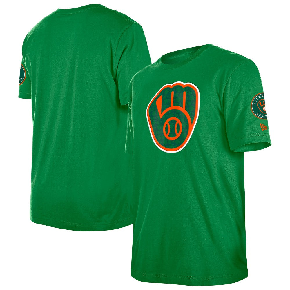 Milwaukee Brewers St. Patrick's Day Shamrock Fill T-Shirt Kelly Green | New Era