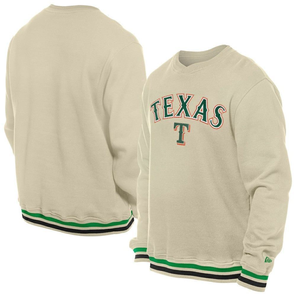 Texas Rangers St. Patrick's Day Twill Pullover Sweatshirt Cream | New Era